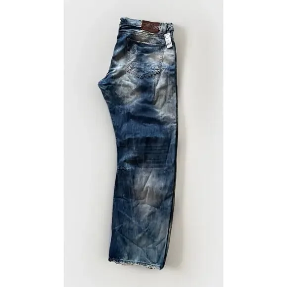NWT AKOO Jeans Mens 44 x 34 Acid Wash Denim Streetwear Hip Hop